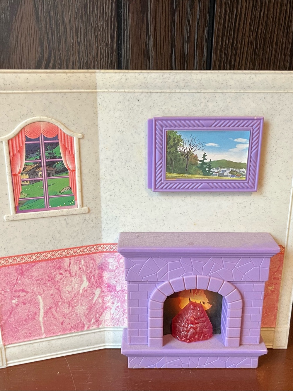 Barbie Sized Vintage Goldlok Toys Fireplace Wall - Light & Sounds Not Tested